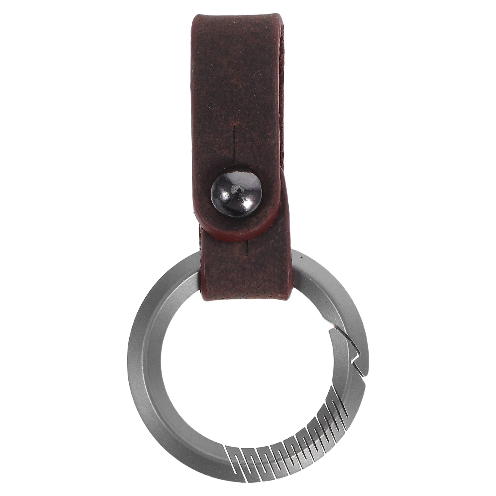 

1pc Titanium Alloy Keychain Durable Cowhide Car Key Ring Holder Multifunctional Men Women Present Travel Climbing