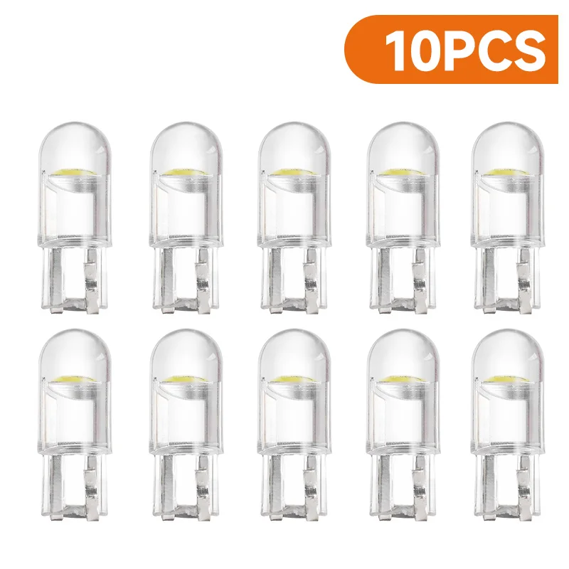 

10pcs T10 W5W LED Auto License Plate Lamp Dome Read Light Glass Interior Parts Bulbs Car width light taillight 6000K 12V