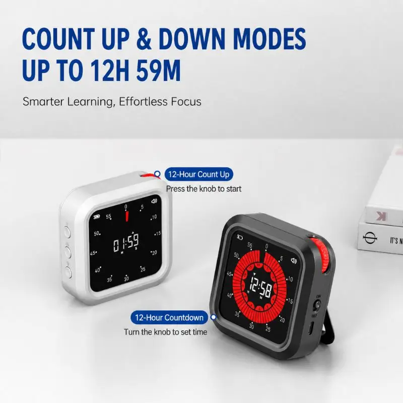 Visual Timer Magnetic Study Countdown Reminder for Student Cooking Time Control Timing Gadget for Home Use