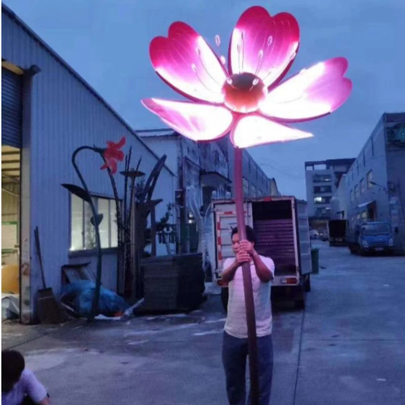 Outdoor Garden square LED Waterproof Luminous Gesang Flower Sculpture Landscape Lamp