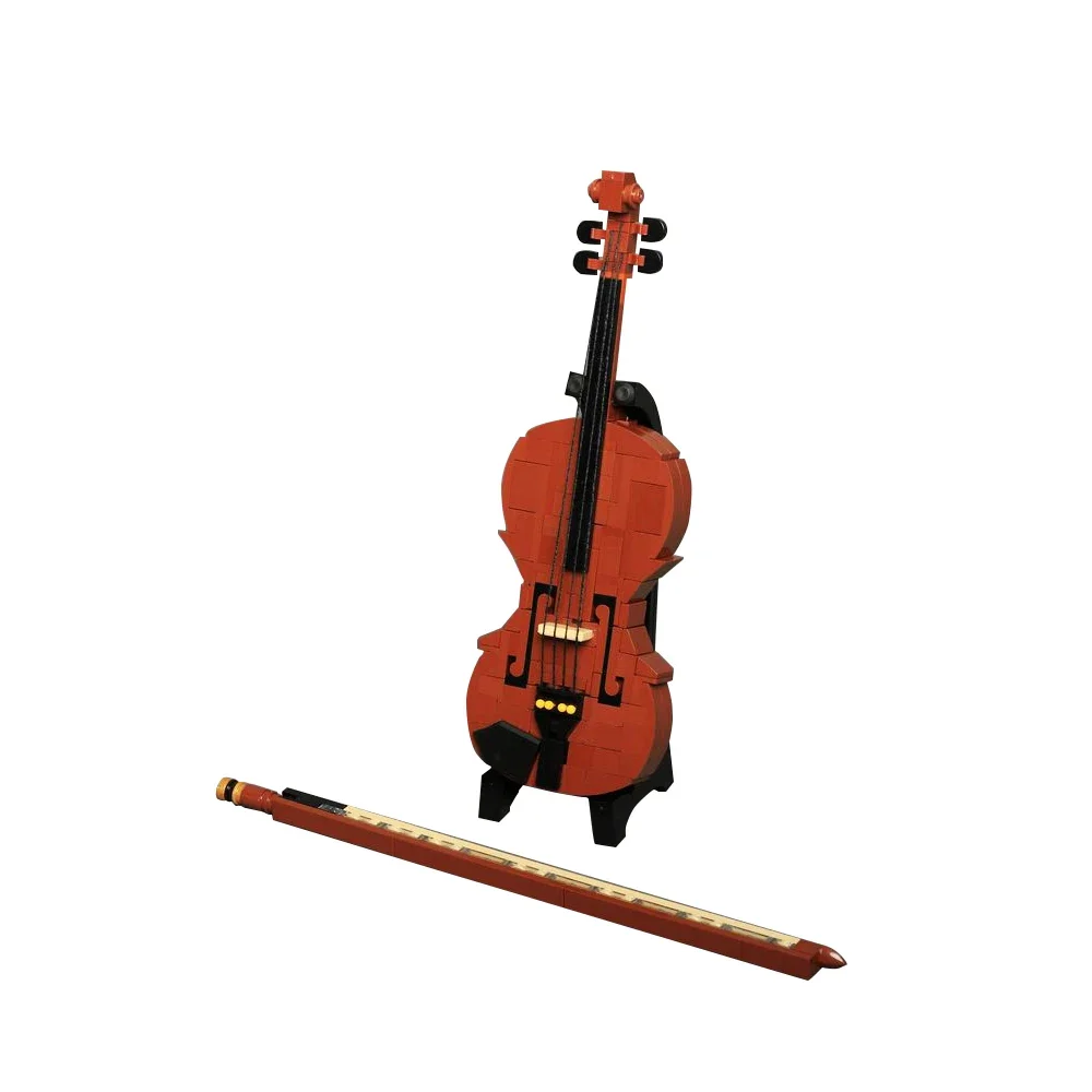 Gobricks MOC Band Artista Violino Classico Strumento Musicale Blocchi di Costruzione Violino Strumento Musicale Decorazione Mattoni Giocattoli Regalo
