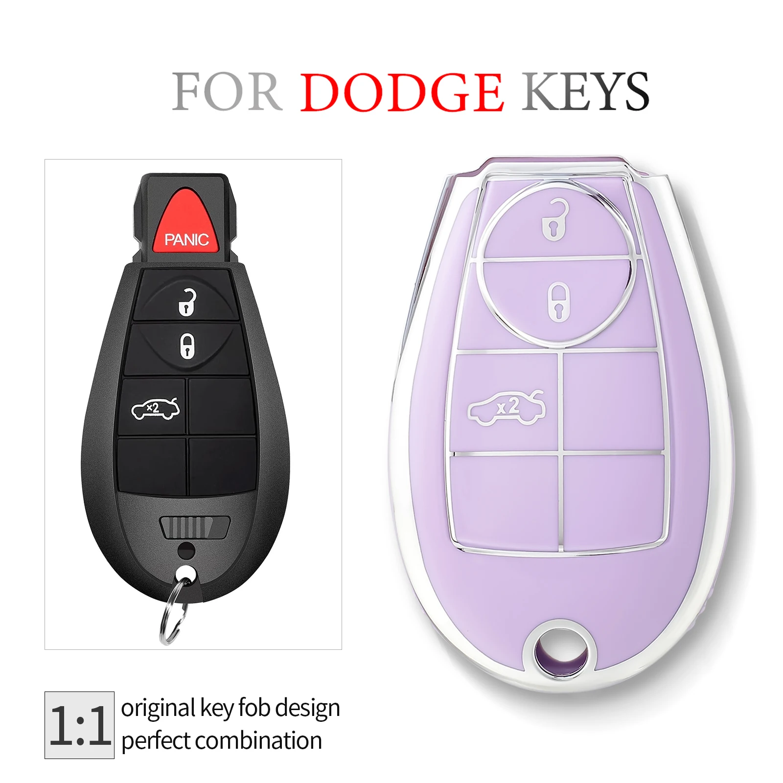 

3 Buttons key Case Shell Key Fob Cover for Dodge Chrysler 300 Durango Challenger Grand Caravan Journey Keychain Key Protector