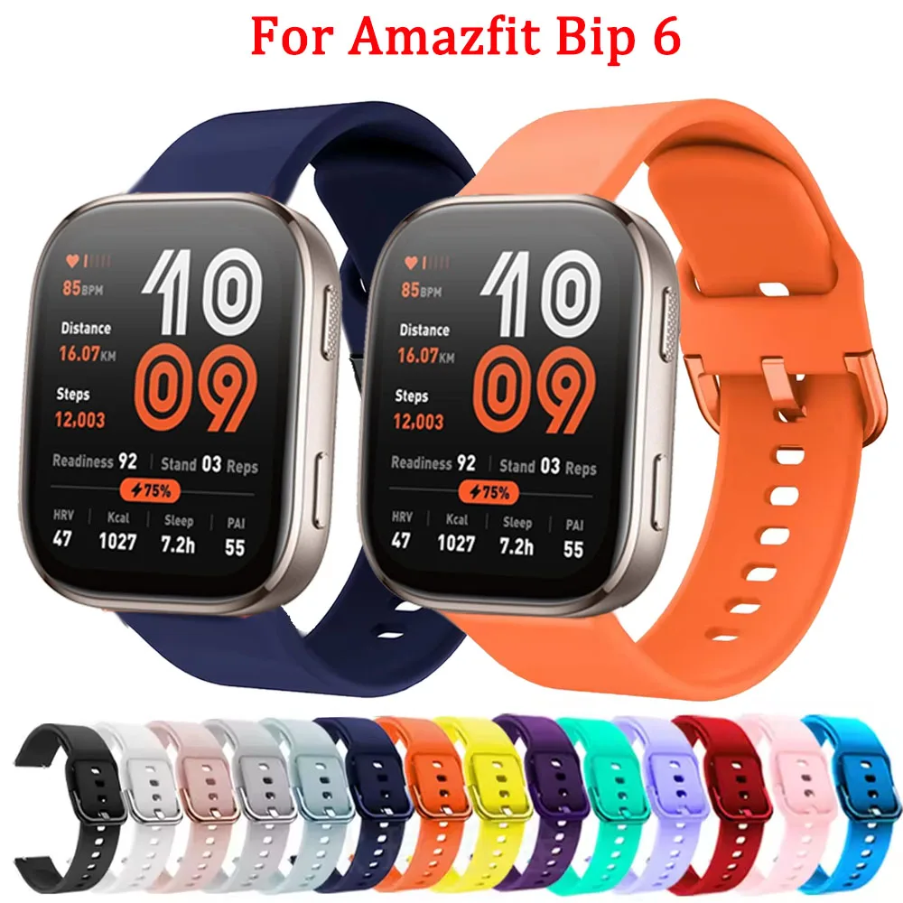 22 مللي متر سيليكون حزام ل Amazfit Bip 6/Bip 5 Bip 5 Unity/الفهد جولة الرياضة استبدال سوار ل Amazfit ستراتوس/GTR 2 3 4
