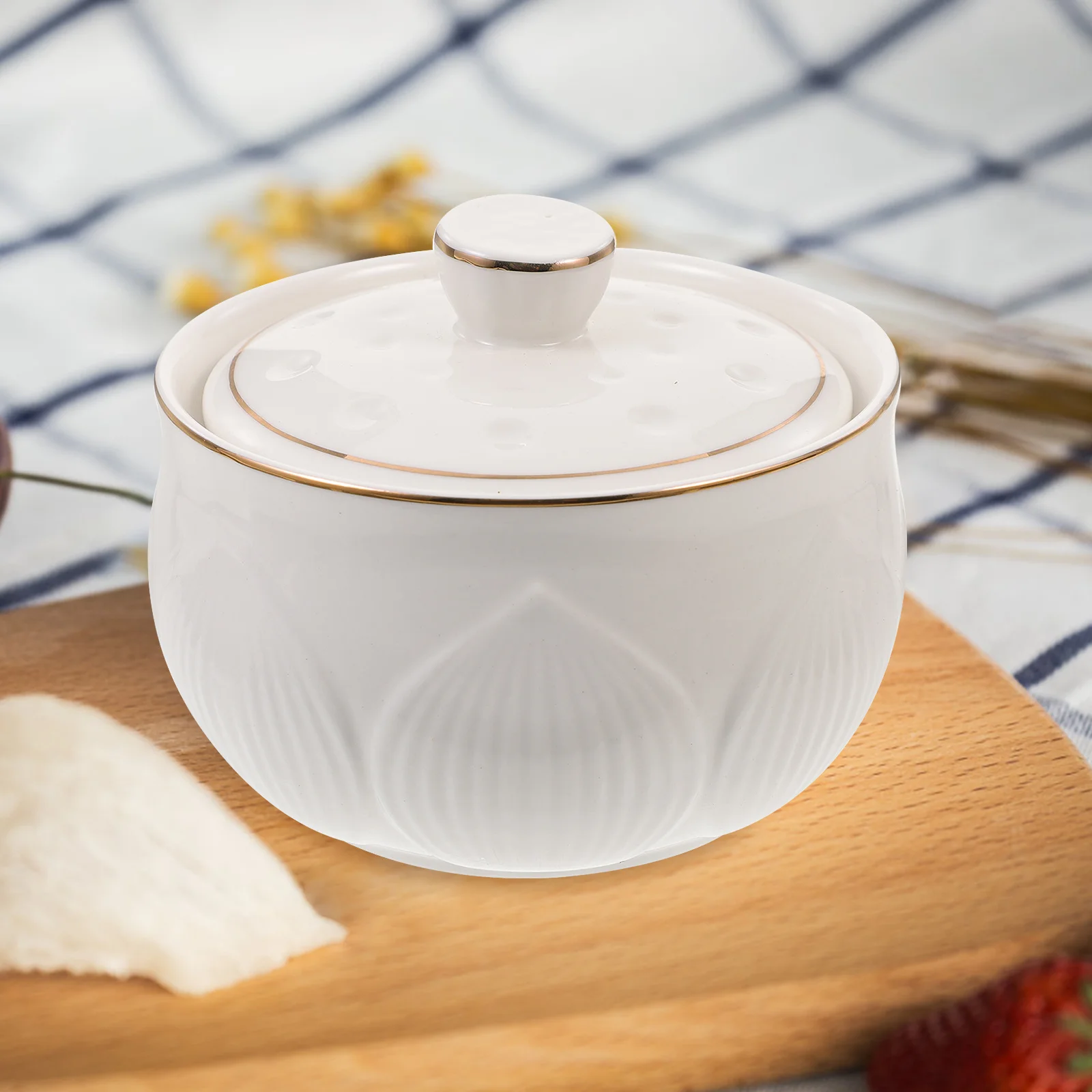 

1Set Ceramic Stew Bowl Soup Serving Bowl with Lid Small Stew Pot for Steaming Roasting Versatile Kitchen Cooking