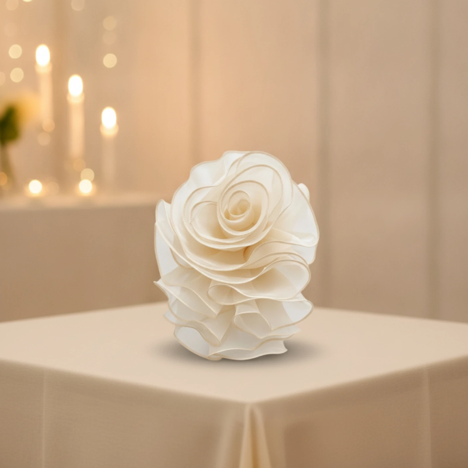 Organza Flower Applique Translucent 3D Textile Flower Organza Rose Lightweight Trim Soft for Crafters, Sewing, Crafts