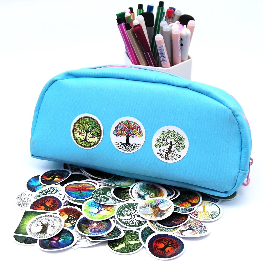 10/50/100PCS Beautiful Tree of life  stickers Memo Stickers for Laptop Car Skateboard Helmet Suitcase Stationery gift For kids