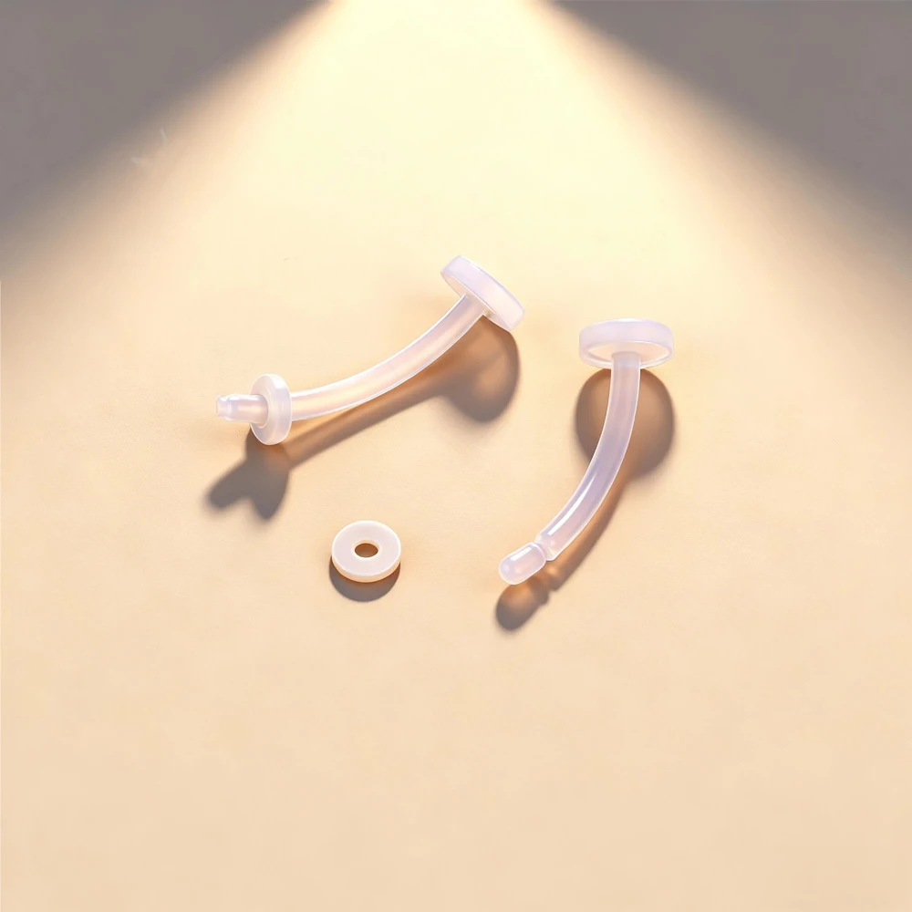 10Pcs/Set Of 14G Male And Female Transparent Acrylic Fashionably Eyebrow Rings And Nose Rings Suitable For Sports Surgery