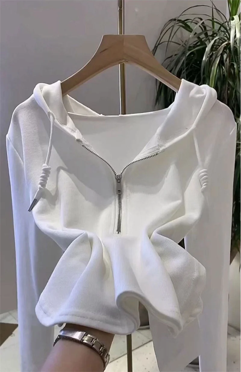 Printemps automne femmes décontracté à capuche T-shirt dames sweats à capuche doux collège Sle longue Sve Polyester fibre coupe droite pe