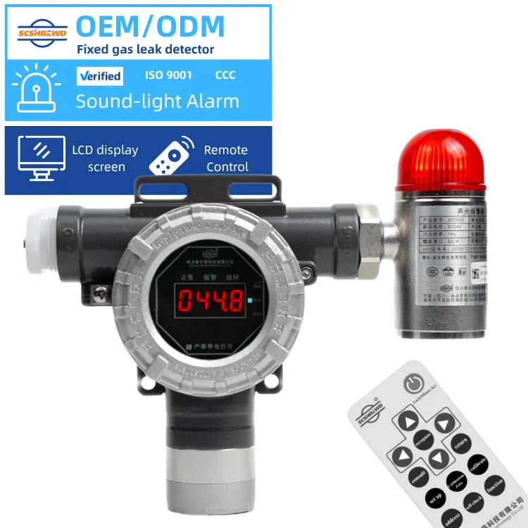 Fixed Gas Detector Safety System Carbon Monoxide Ammonia Oxygen Hydrogen Sulfide Liquefied Gas OEM ODM Fixed Gas Analyzer