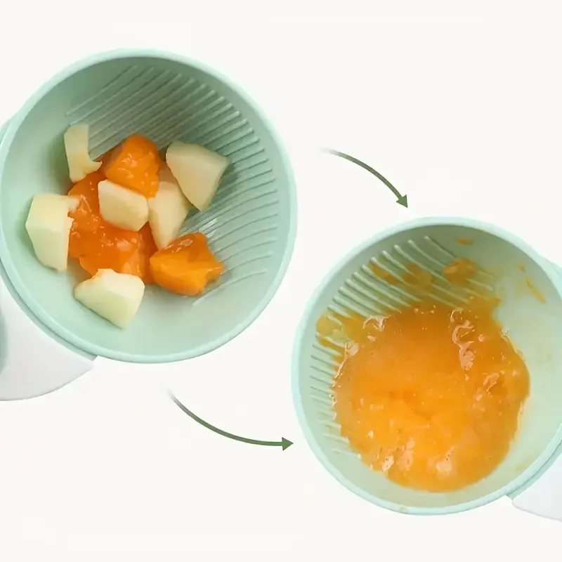 1pc 폴리프로필렌 수동 식품 분쇄기, 미끄럼 방지 그릇 및 스크린이 있는 과일 퓌레 연삭 도구, 충전되지 않음,