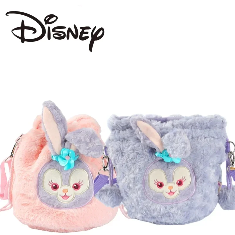 

Детская модная сумка через плечо Disney с рисунком Стелла Лу, большая вместительная плюшевая сумка-ведро на шнурке, подарок для девочек, поездка на работу