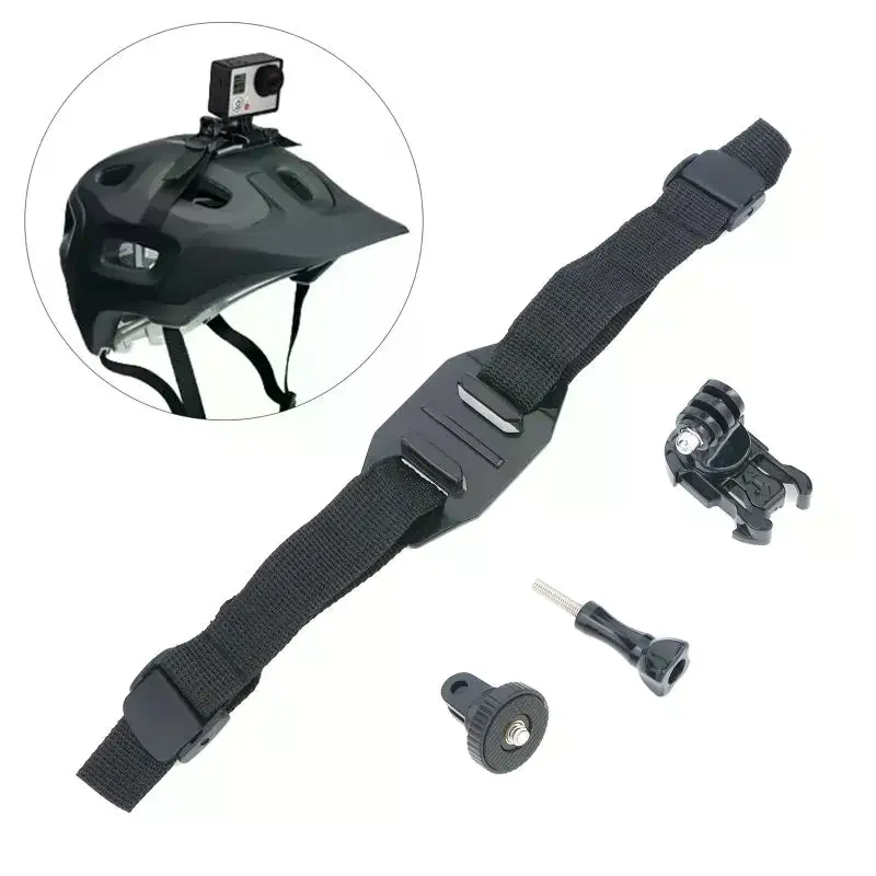 Helmet Strap Mount for Action Camera 1 Set Anti-Slip Fixed Holder for Vloggers Cycling Skiing Outdoor Shooting Use