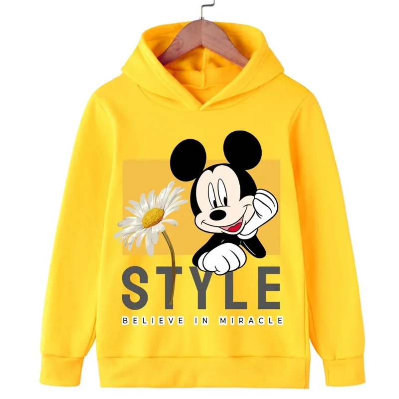 

Милая детская толстовка с капюшоном с героями мультфильмов Диснея для мальчиков и девочек, осень-зима, повседневная свободная теплая мягкая спортивная одежда для отдыха на открытом воздухе