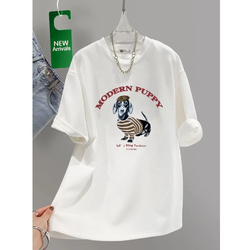 

Women Clothing Street Fashion Y2k Printed T-shirt Summer Casual Loose Chic Tee Vintage O-neck Short Sleeve Tops
