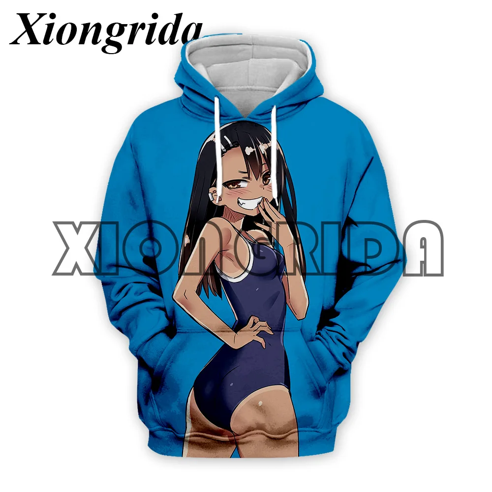 Hentai Sexy Anime Print Hoodies Mens Nagatoro Hayase Kawaii Hood Casual Sweatshirt Harajuku All Over Print Unisex Pullover Hood