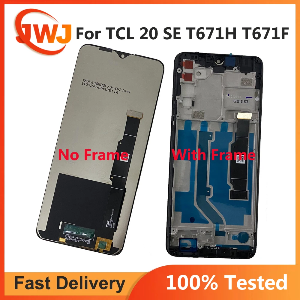 Original LCD Display For TCL 20SE 20 SE T671H T671F T671O LCD Touch Screen Digitizer Assembly Replacement  With Frame  LCD Parts