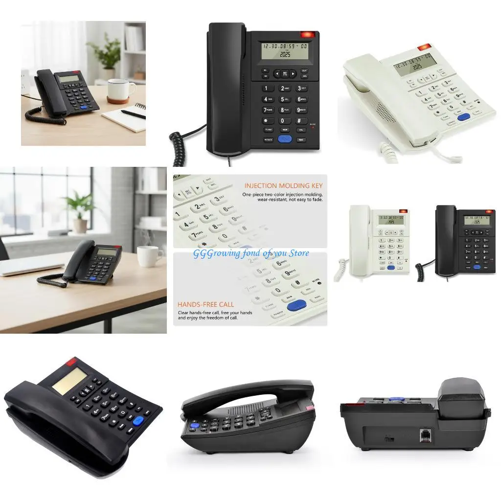 H9EB Corded Phone Landline Home Phone Landline Phone Landline Telephone with Call Display for Office Hotel Home Bathroom