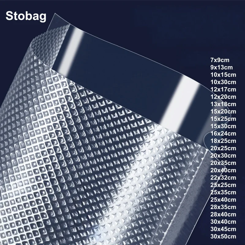 StoBag 100/50 шт. прозрачные пакеты для вакуумной упаковки пищевых продуктов герметичные прозрачные пластиковые пакеты для хранения сухофруктов сохраняют свежесть в домашних условиях