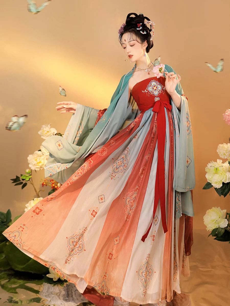 

Tang Dynasty Hanfu female Khov skirt Tang style restoration of ancient Chinese costume Kezi skirt full spring and autumn dress