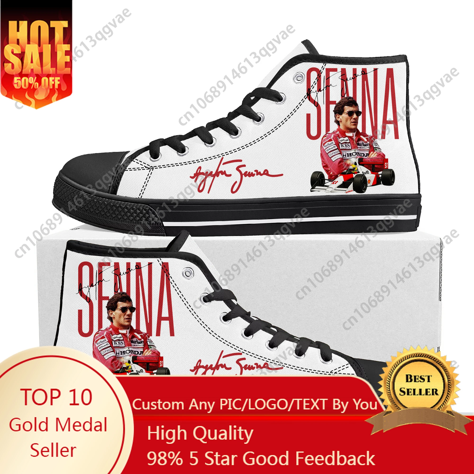 アイルトン・セナ-ハイトップ高品質スニーカー-メンズ-レディース-ティーンエイジャー-キャンバススニーカー-カスタムメイド-カップルシューズ