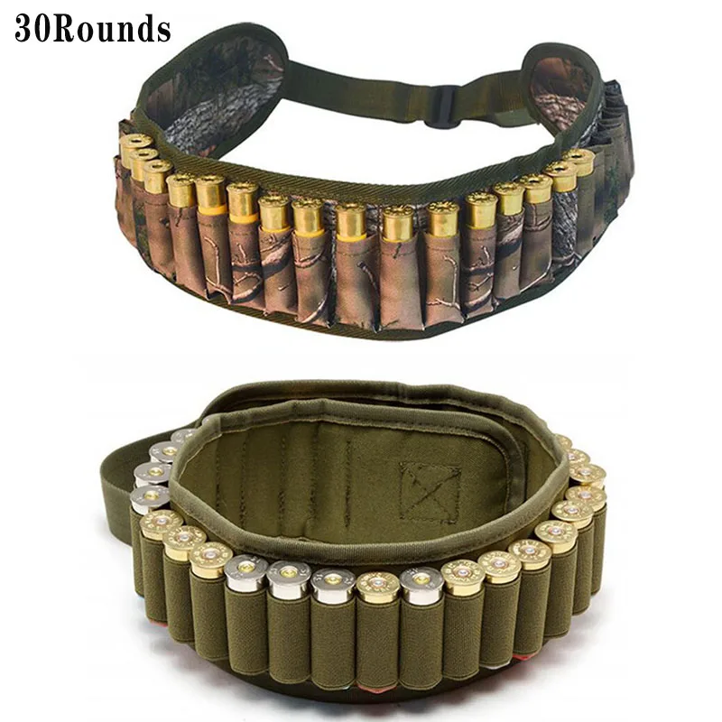 Tactical 50 30 Rounds Bandolier Belt 12 Gauge Cartridge Pouch Hunting Shotgun Shell Ammo Pouch Belt Holder Accessories