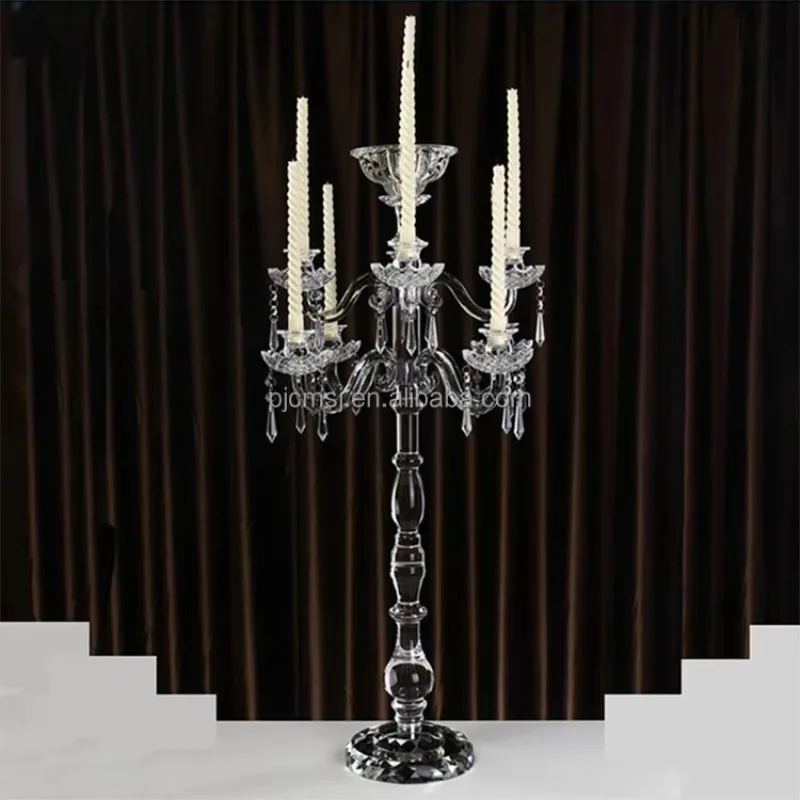 Top Sale Wedding 9 Arms Crystal Candelabra Candle Holder for Wedding on Sale