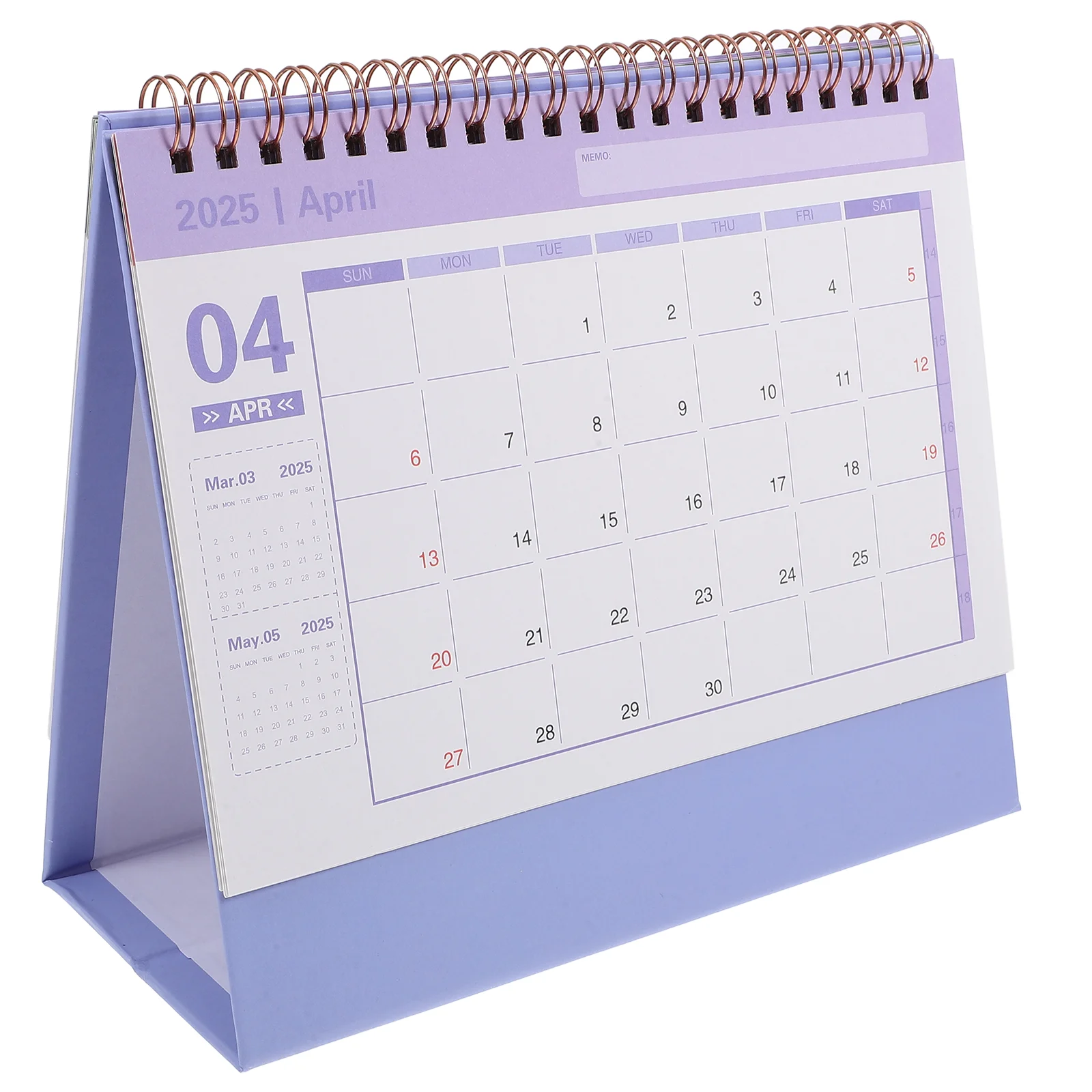 

Small and Fresh English Version Desk Calendar Office Radio 2025 Paper Standing Decoration