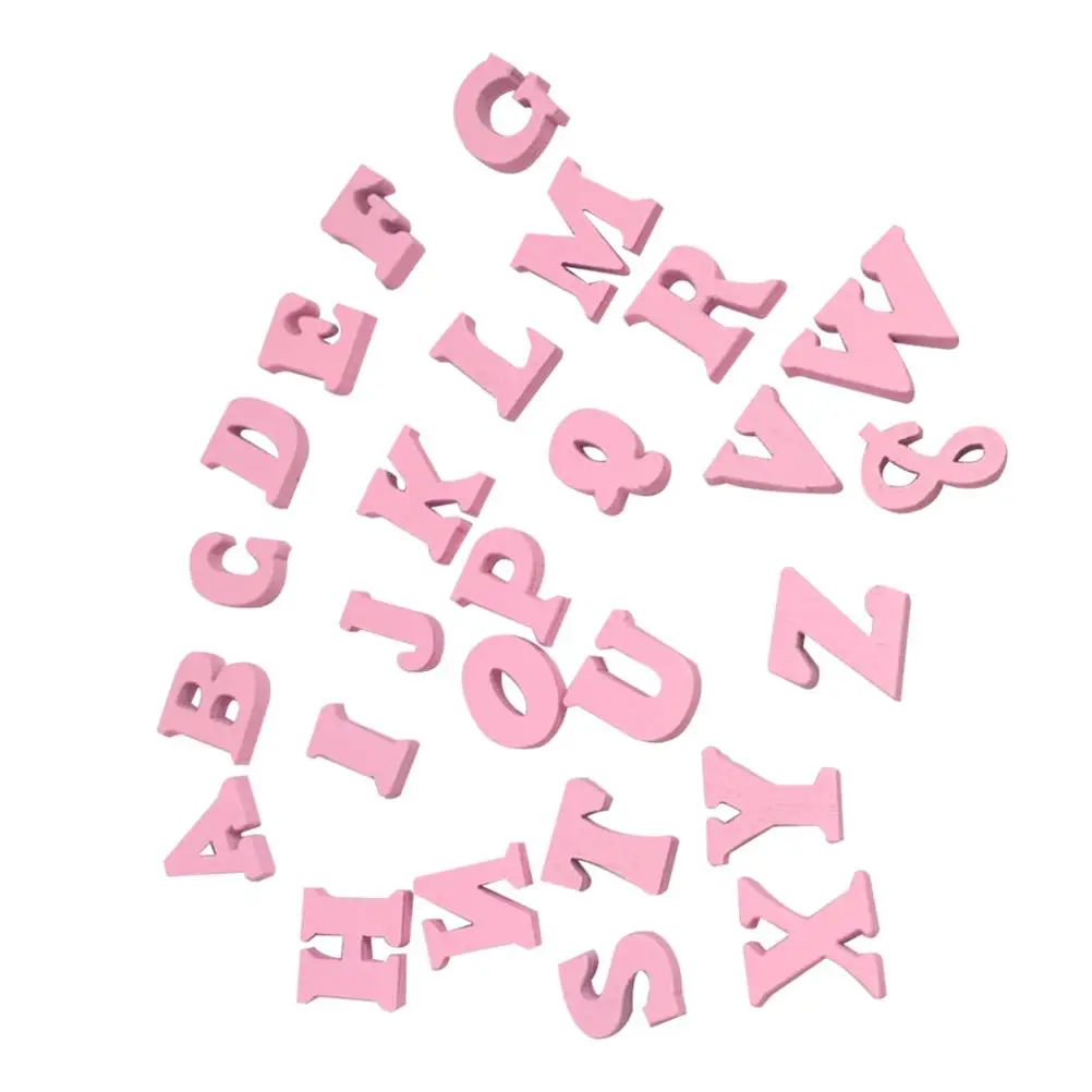 

100 Pcs Letters Slices DIY Crafts Accessories Kids Holiday Decorations Smooth Surface Wooden Wooden Crafts Accessories Chips