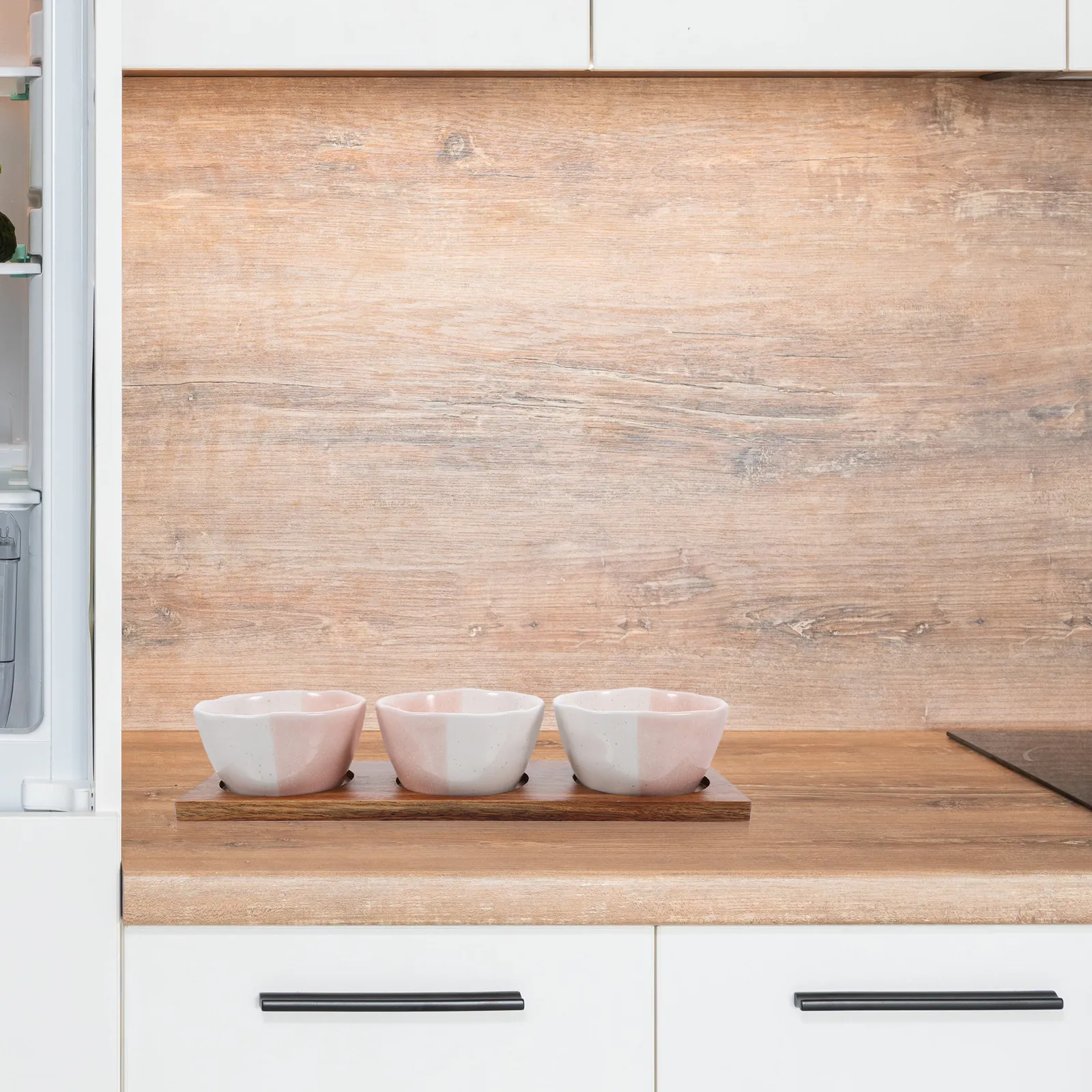 1 ensemble de bols en céramique pour collations, plateau en bois, assiette décorative pour servir, récipients pour fruits secs, bonbons et noix, plat à collations pour la maison, organisateur d'aliments.