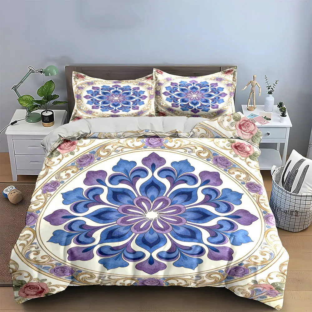 

Floral Decorative Set for Home Soft Comfortable Duvet Cover Bedding Set Included 1*Duvet Cover & 2*Pillowcases, gift