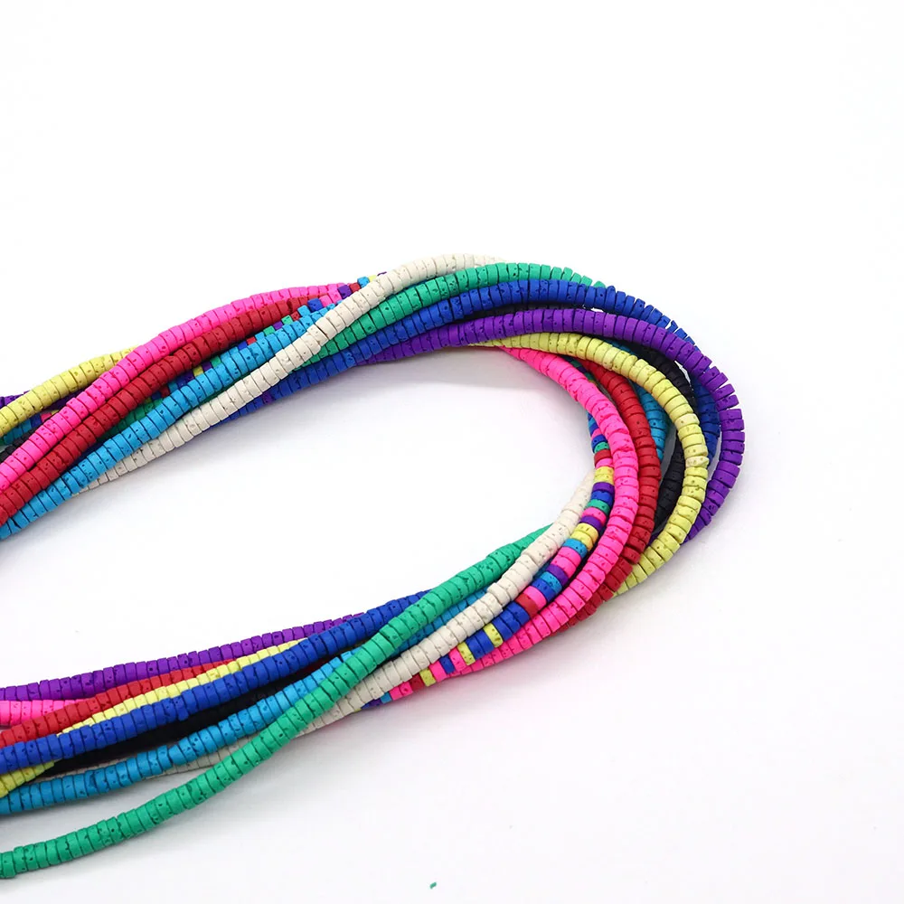 

Creative Dyed Round-shaped Natural Stone Clips Colorful Loose Beads with Straight Holes DIY Jewelry Findings for Necklaces
