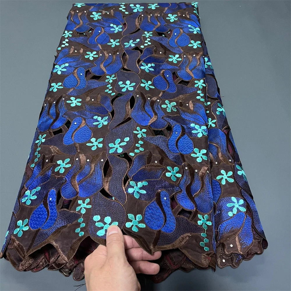 أحدث أقمشة الدانتيل الأفريقي 2025 جودة عالية، أقمشة قطنية بالمتر، التطريز، حجر الراين، الكتان، فستان الزفاف، تول، 5 ياردات