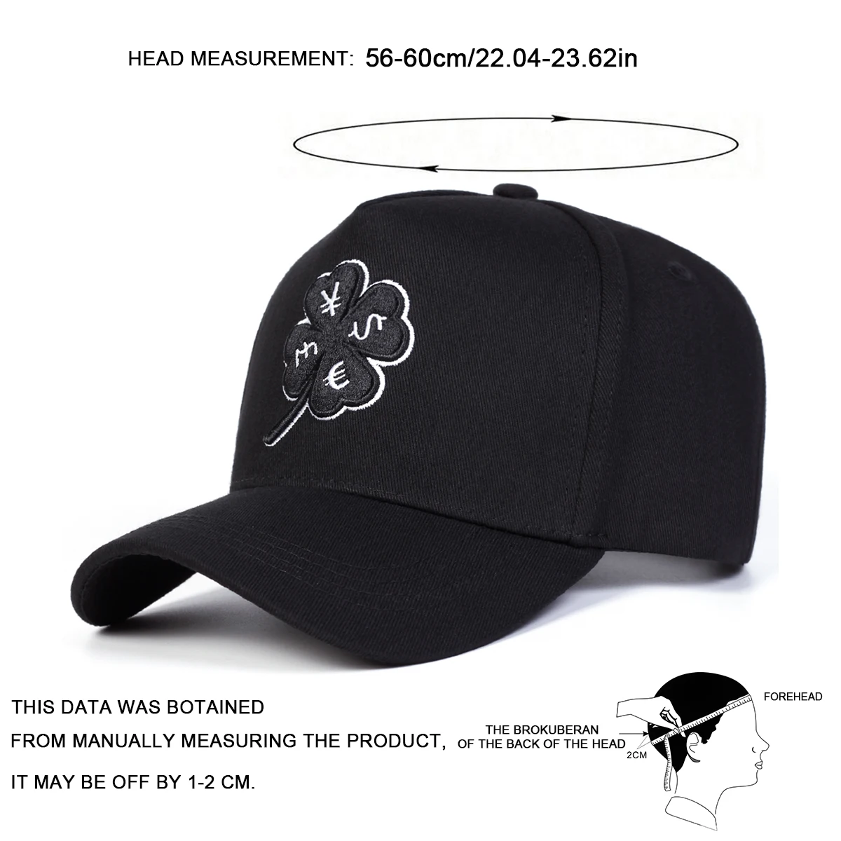 Unisex Four Leaf Clover Embroidery Baseball Caps Spring Autumn Outdoor Adjustable Casual Hats Sunscreen Hat Sports Cap