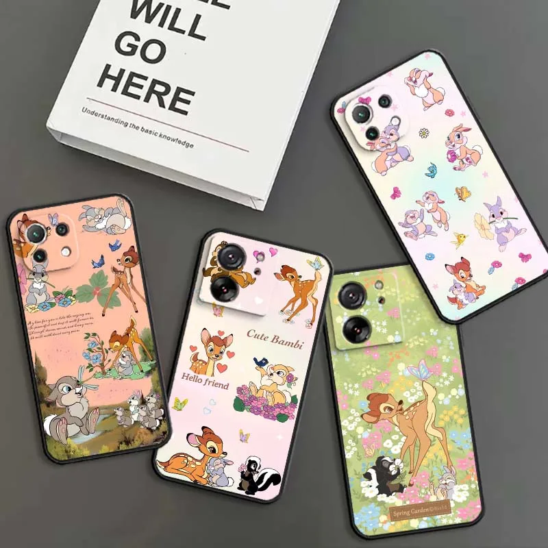 

Little Bambi Anime For Xiaomi Mi 15 14 13 13T 12 12T 12S 11 11i 11T Pro Ultra Lite 5G Black Soft Cover
