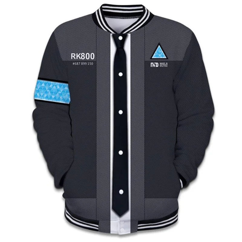 detroit become human 3D Baseball jacket detroit : become human connor KARA Baseball uniform For Men Women Hoodies Sweatshirt 4XL