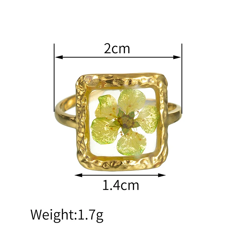 8 Styles High Quality Romantic Sweet Flowers Ring Stainless Steel Gold Color For Women Party Jewelry Gifts image 6