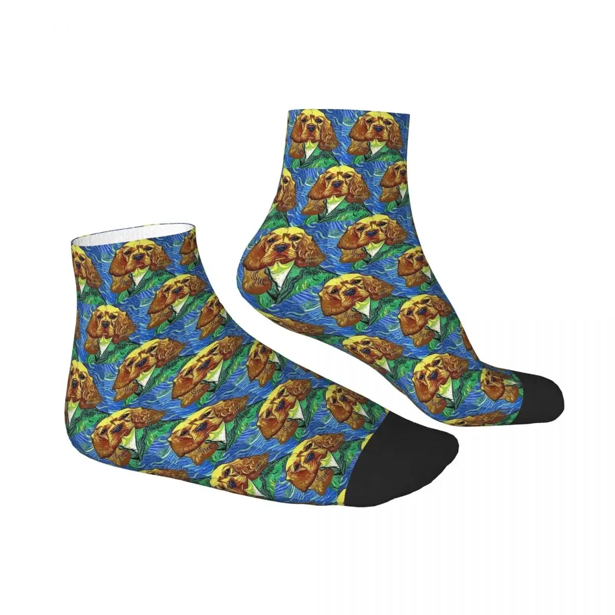 Cocker Spaniel Starry Night Socks Harajuku Sweat Absorbing Stockings All Season Socks Accessories for Unisex Birthday Present