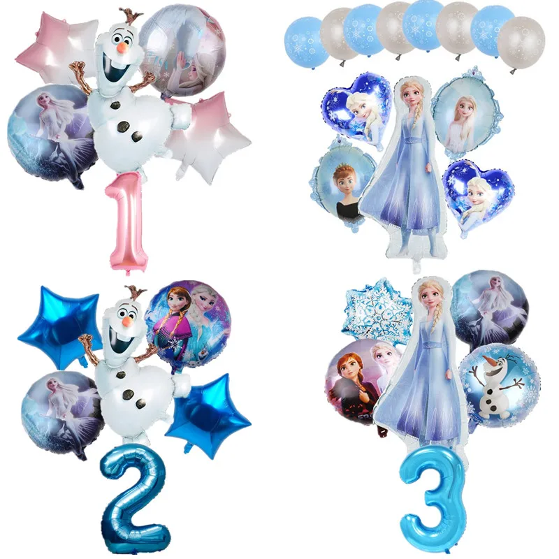 

1Set Disney Frozen Princess Elsa Anna Olaf Foil Balloons Baby Shower Snow Queen Air Inflatable Globo Birthday Party Decorations