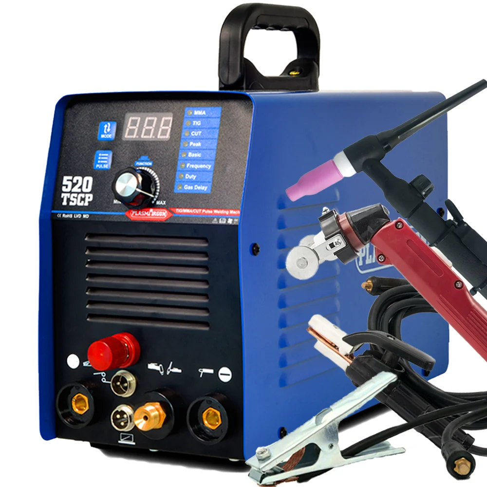 

4 in 1 Plasma Cutter Welding Machine 520TSCP DC inverter Spot Welding Machine TIG MMA CUT IGBT Pulse CNC Metal Cutting Machine