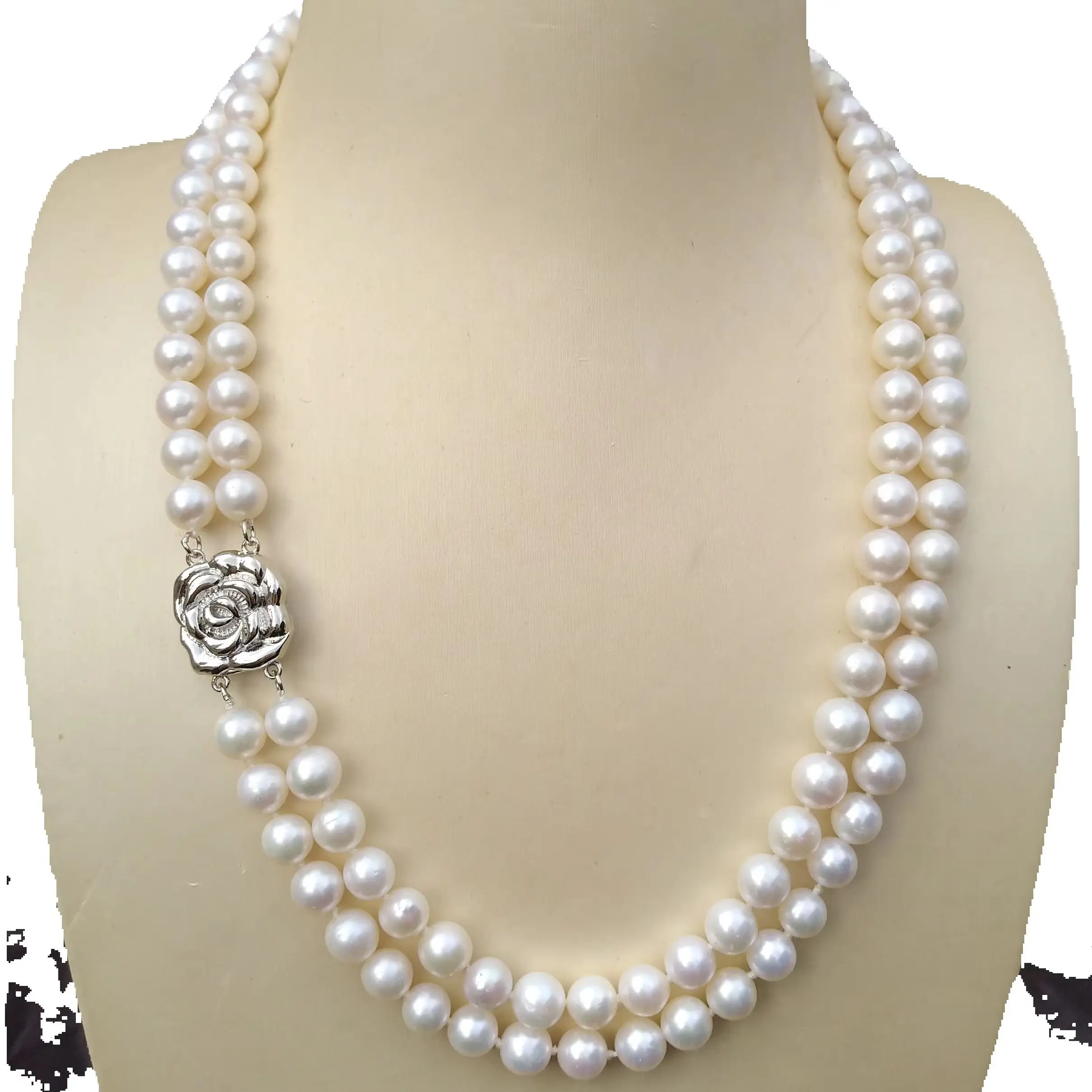 Elegant 7-8mm South Sea Natural White Pearl Necklace Customizable 17-18in All Occasions