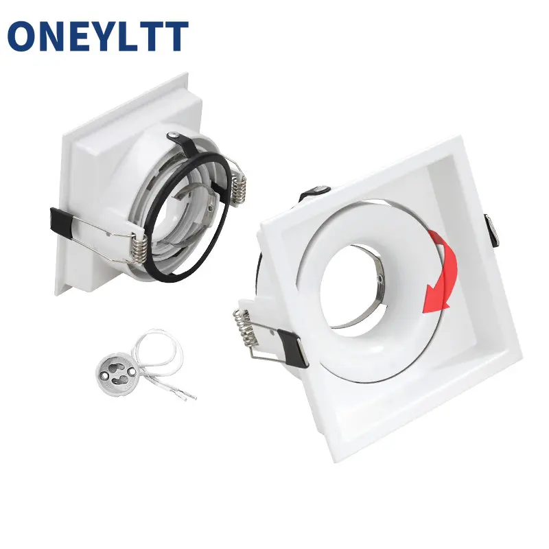 Smalle Zijde Led Spot Licht Behuizing Cover Rond Ingebedde Hoek Verstelbare Gu10 Anti-Flaaring Downlight Frame