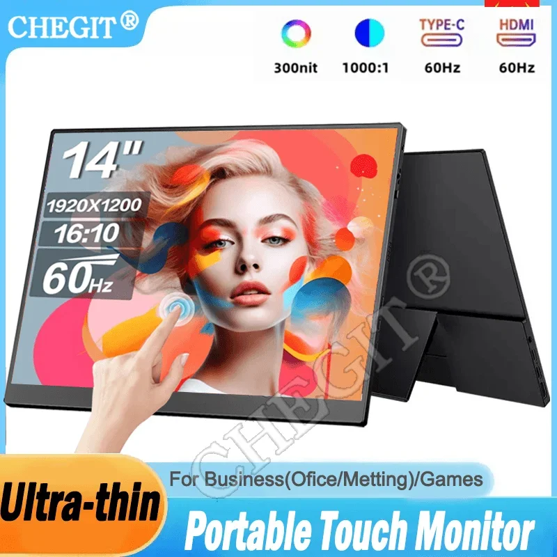 

14 "Portable IPS Touch Panel Secondary Display Computer Monitor FHD 1200P Type-C HDMI For Cell phone Xbox Switch PS4/ps5 Laptop
