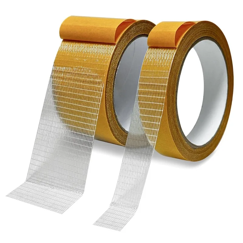 Heavy Duty Fixation Double Sided Tape Waterproof Strong Adhesion Cloth Base Translucent Mesh for Home Improvement