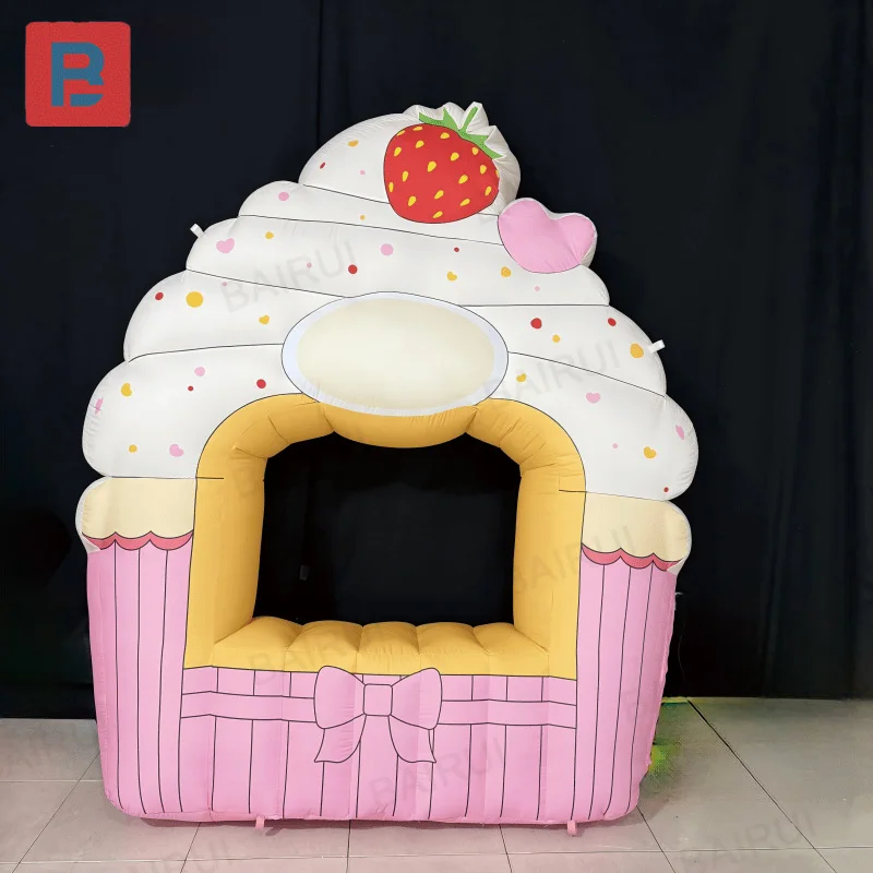 Inflatable ice cream booth, 2.5m in size, suitable for fast food store promotional activities, background decoration