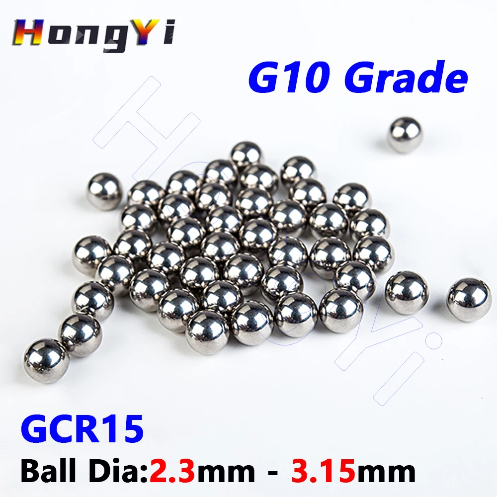 100PCS G10 Grade High Precision Bearing Steel Balls Dia 2.3 2.31 2.32 2.33 2.34mm to 3.15mm GCR15 Slider, Guide Round Ball Beads