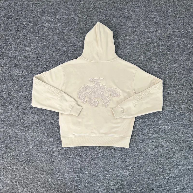 

Куртка-кардиган Derschutze в американском западном стиле на молнии с флисовой подкладкой, с вышивкой «Военный конь», с капюшоном, для мужчин и женщин