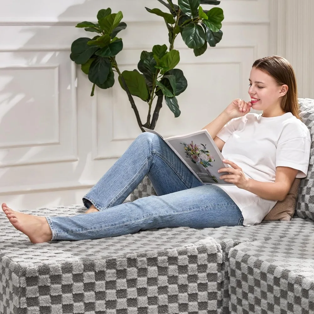 Османская подставка для ног из пены с эффектом памяти — большое напольное сидение для дивана для взрослых со съемным чехлом, идеально подходит для использования в журнальном столике