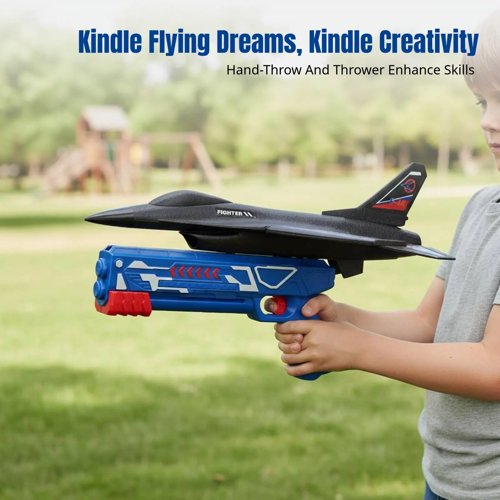 طائرة شراعية على شكل طائرة مقاتلة F-16، لعبة طائرة من الفوم، قابلة للإطلاق يدويًا، لعبة خارجية للأطفال