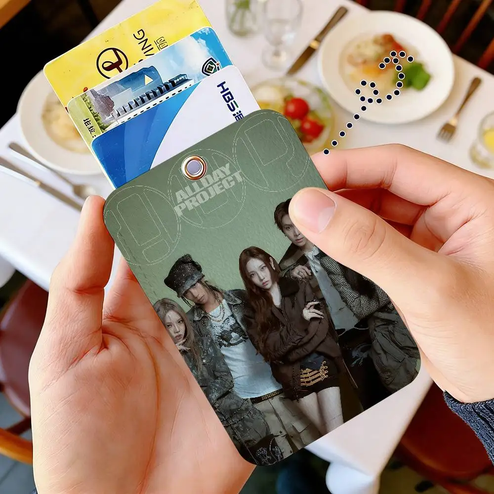Kpop Hot A-ALLDAY P-PROJECT Keychain Card Holders Keyring Bank Bus ID Credit Cards Key Ring Chains