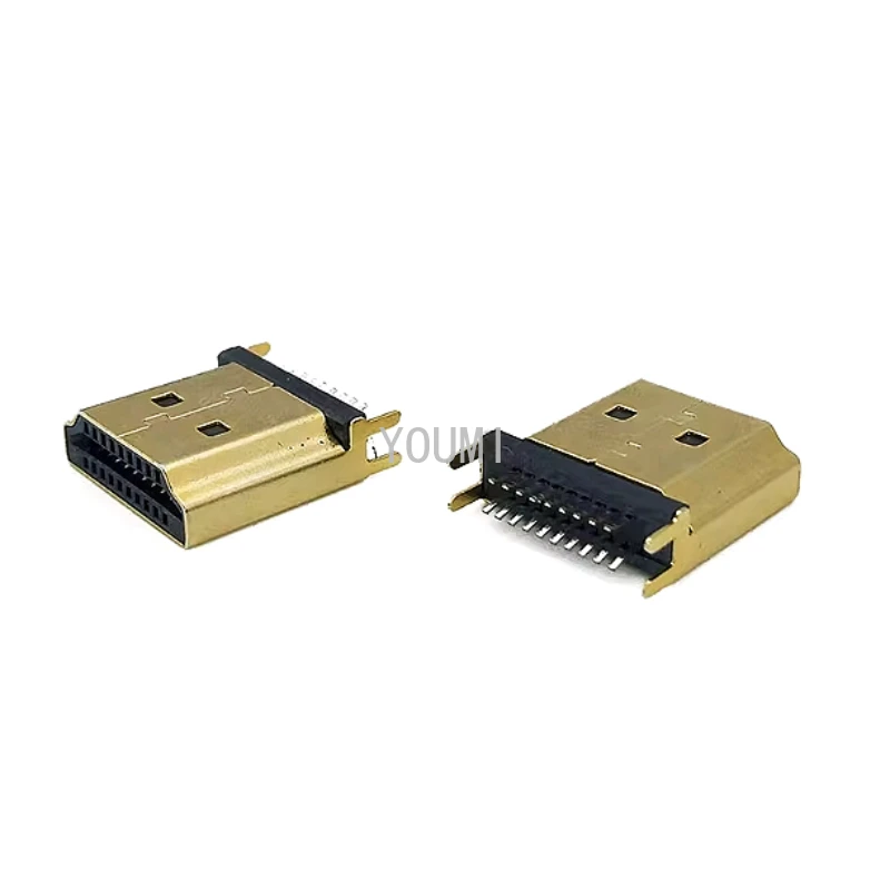 5/10/50pcs Hdmi Male Jack/Plug Connector 19pin 19p 1.6mm 180 Degree Gold-Plated Hd 19 Pin